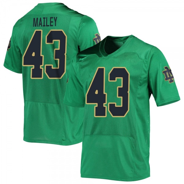 Greg Mailey Notre Dame Fighting Irish NCAA Men's #43 Green Replica College Stitched Football Jersey GAM4055WX